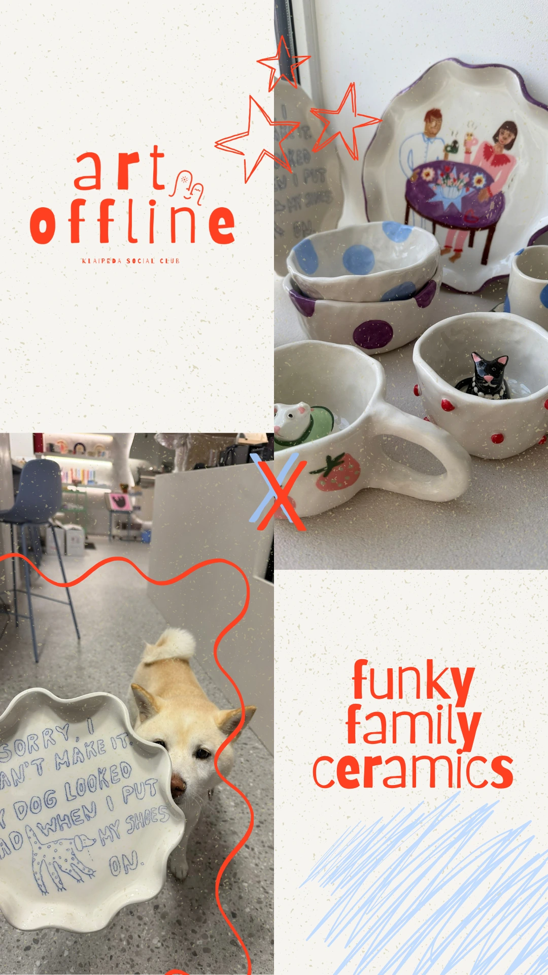 funky family ceramics – Art Offline kūrėjų pristatymo maketas