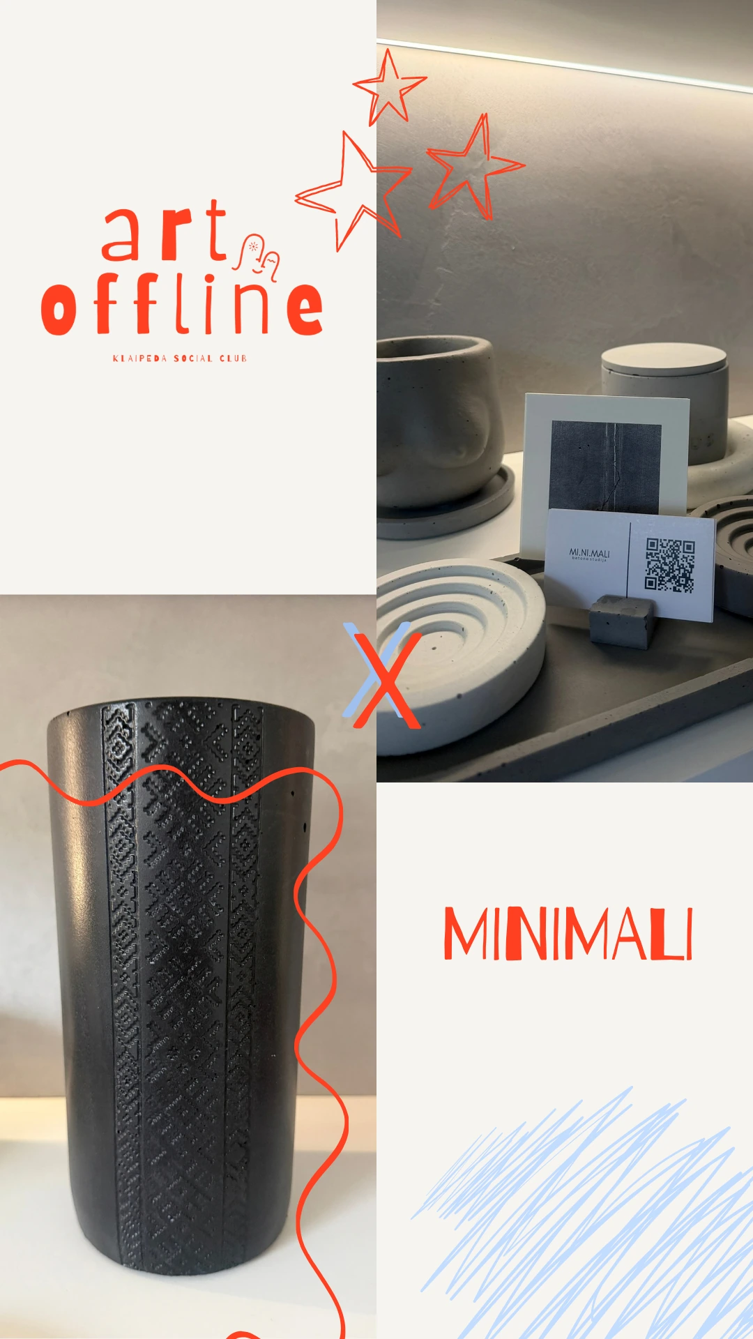 MINIMALI – Art Offline kūrėjų pristatymo maketas